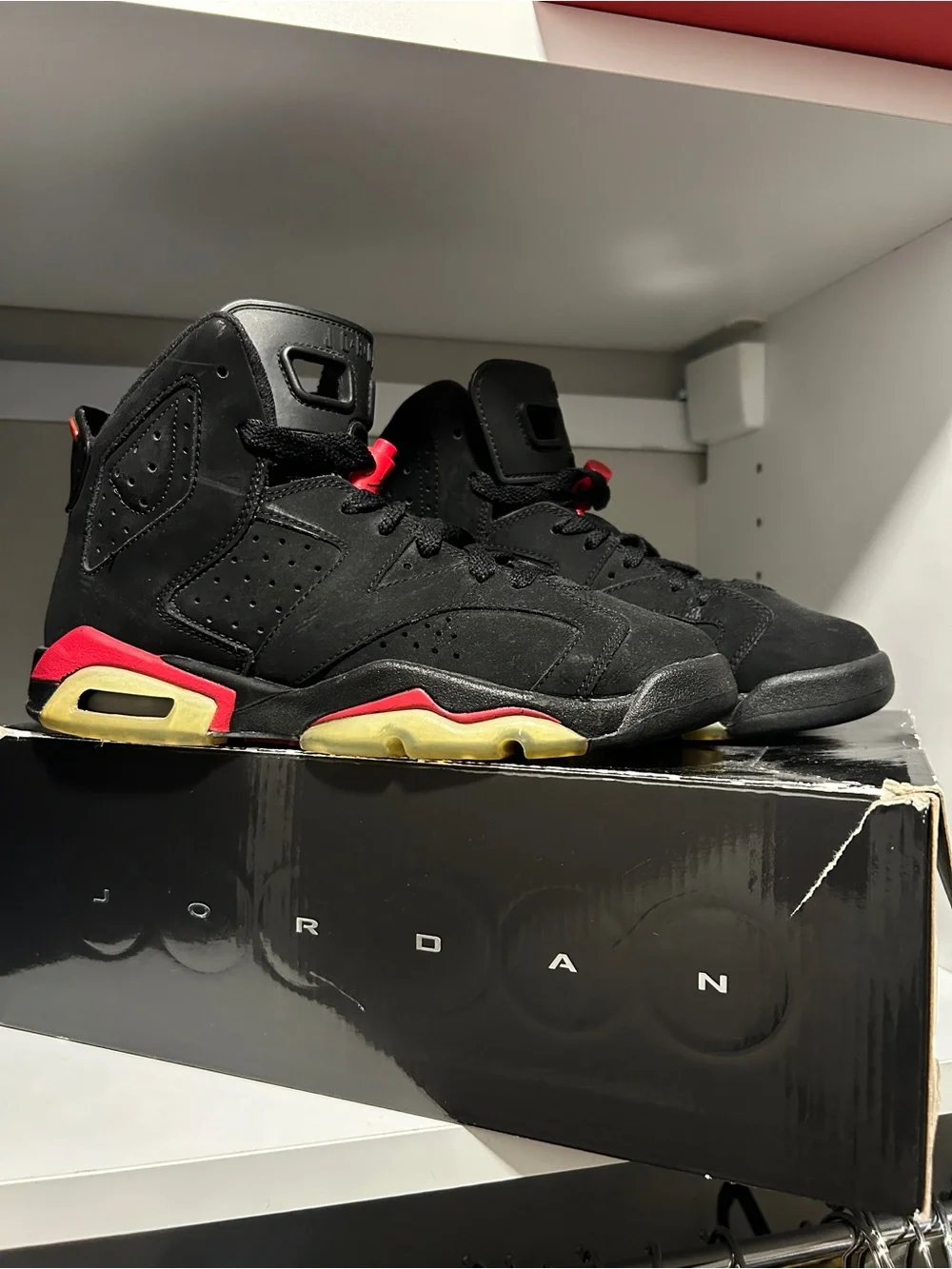 Air Jordan 6 Retro GS “Varsity Red” 2010 Black Red 5.5Y 384665-061 + Box